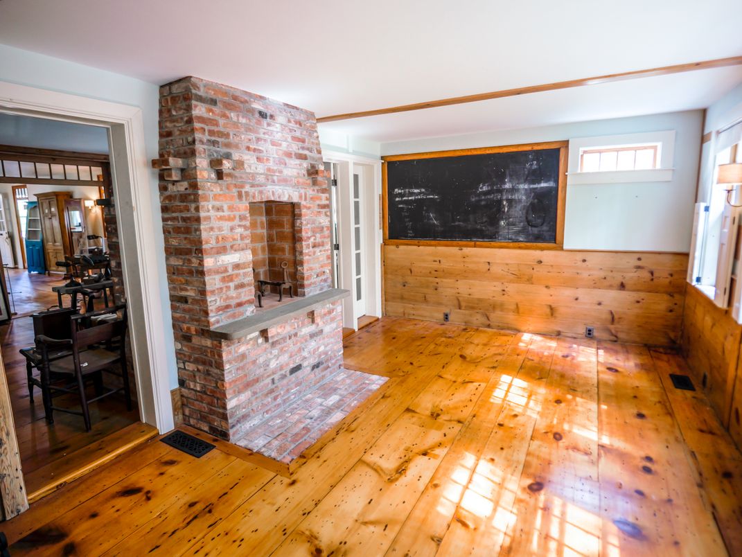 Fireplace, Interior, Stone Walls, Wood Texture Flooring, Wooden Walls