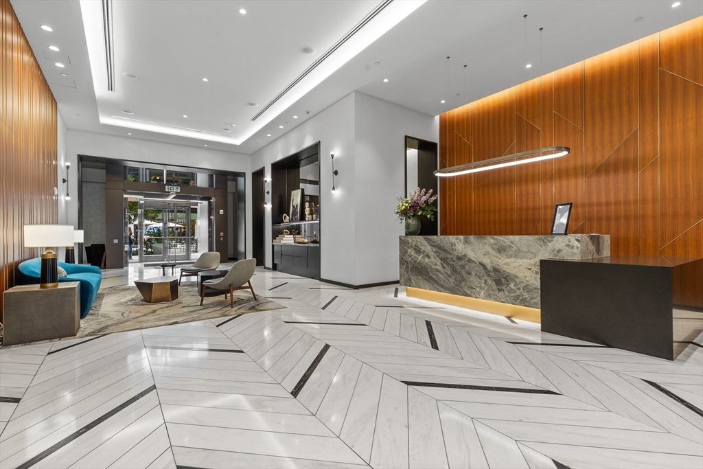 Interior, Marble, Pendant Lights, Recessed Lighting, Wooden Walls