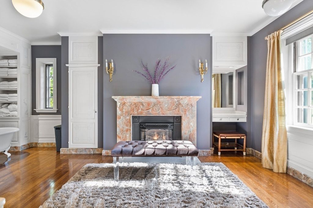 Fireplace, Interior, Wood Texture Flooring