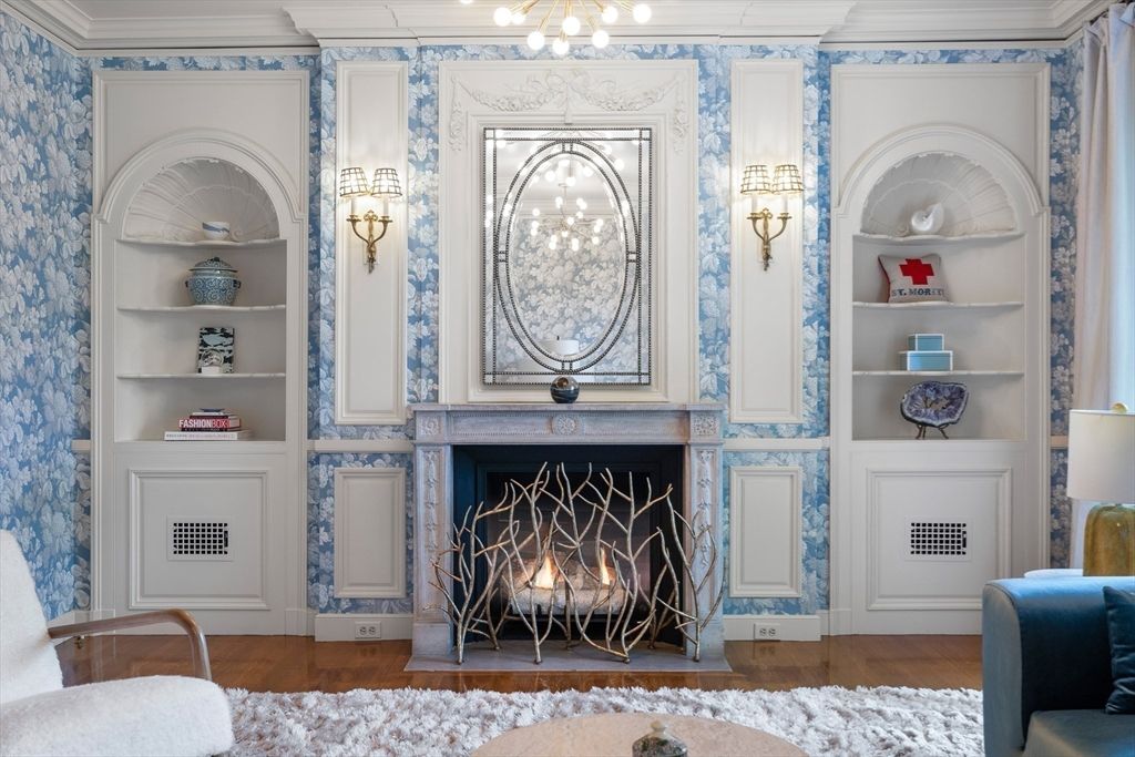 Fireplace, Interior, Wood Texture Flooring