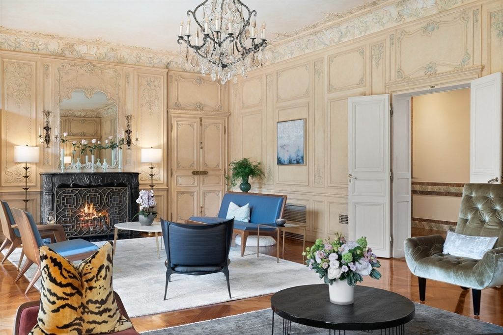 Chandelier, Fireplace, Interior, Living room, Wood Texture Flooring