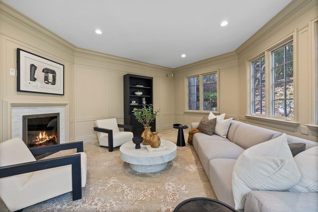 Fireplace, Interior, Living room, Recessed Lighting