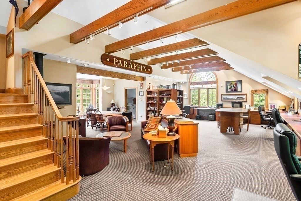 Fireplace, Interior, Living room, Piano, Wooden Beams