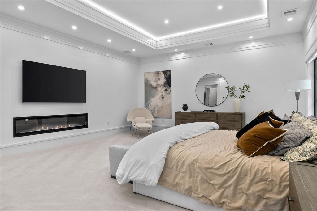 Bedroom, Fireplace, Interior, Recessed Lighting