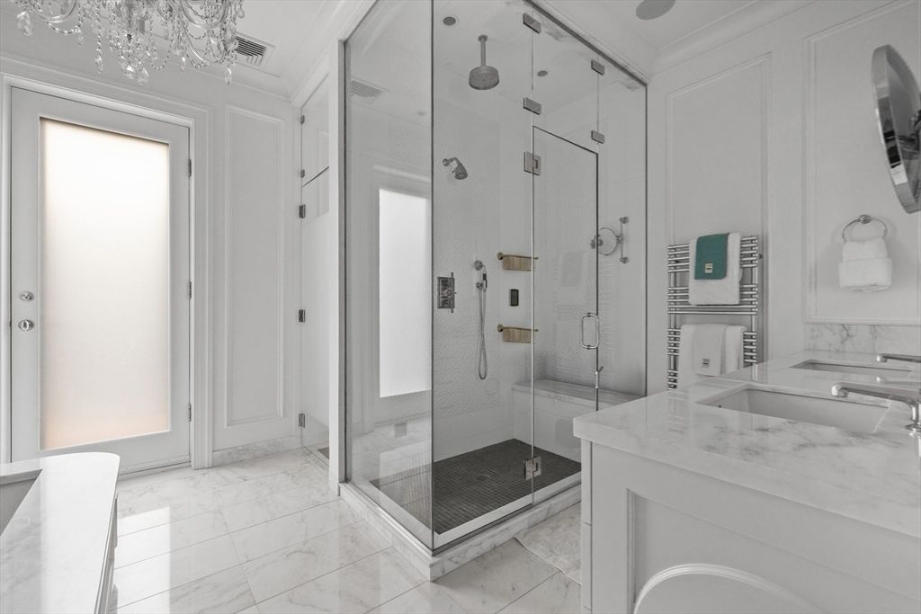 Bathroom, Glass Shower, Interior, Marble
