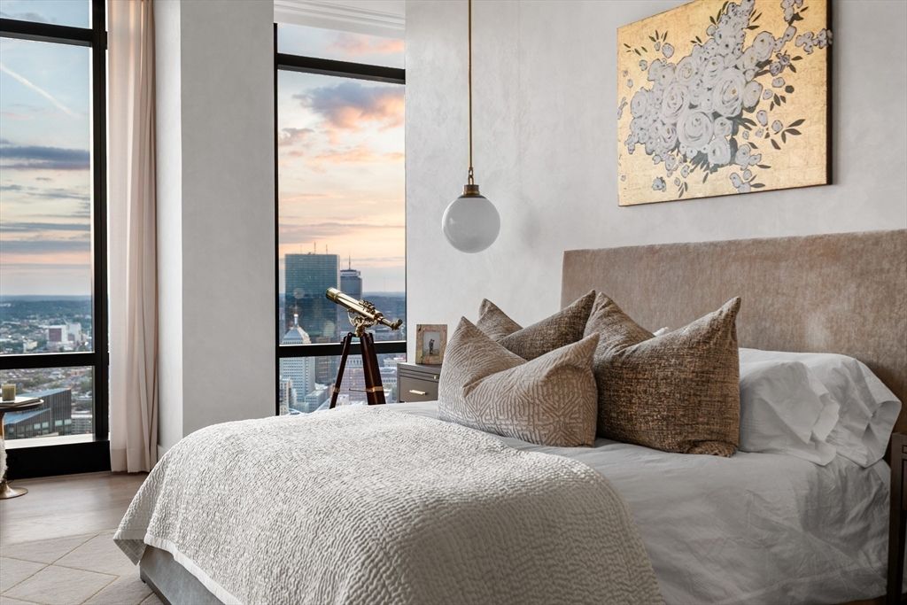 Bedroom, Interior, Pendant Lights, Water