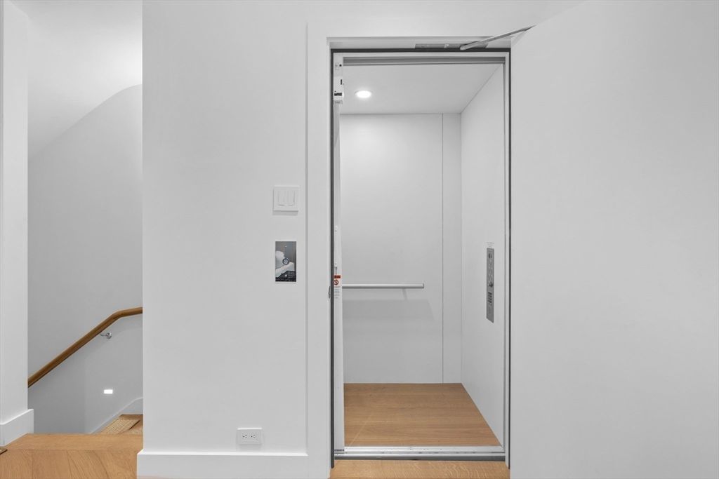 Elevator, Interior, Recessed Lighting, Wood Texture Flooring