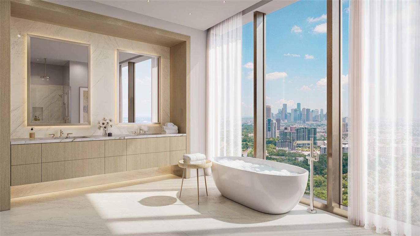 Bathroom, Free Standing Baths, Interior, Marble, Recessed Lighting