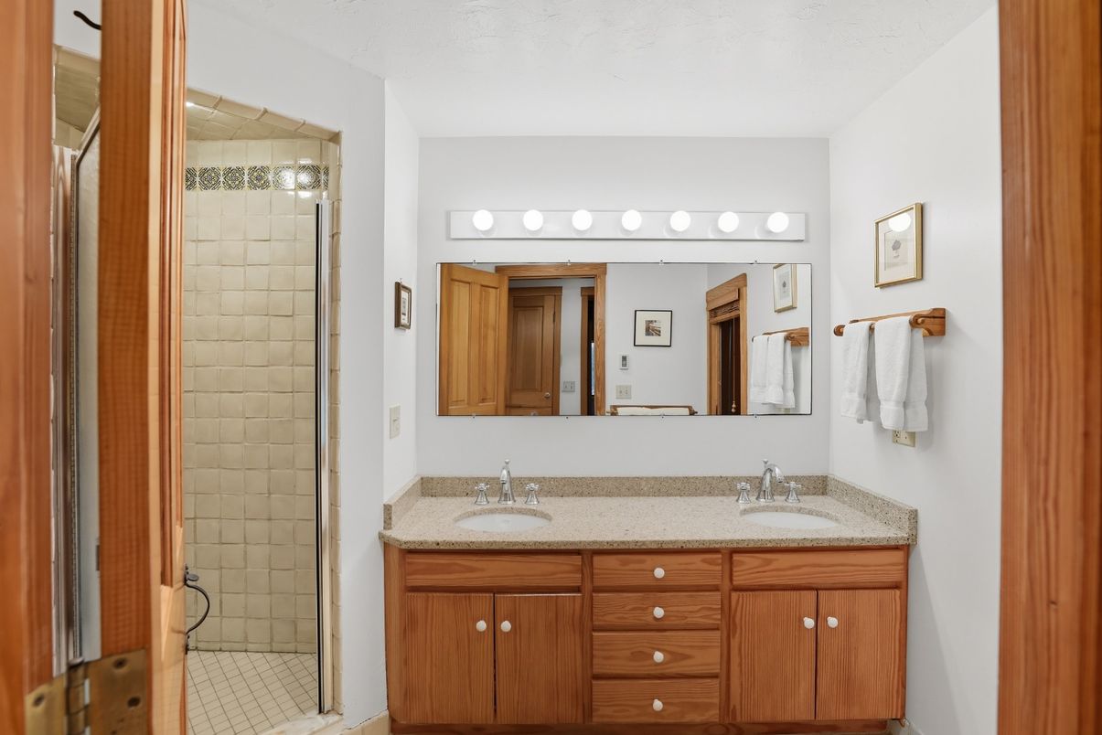 Bathroom, Dual Sink Vanities, Glass Shower, Interior