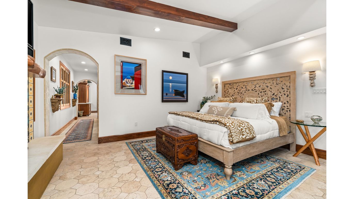 Bedroom, Interior, Recessed Lighting, Wooden Beams