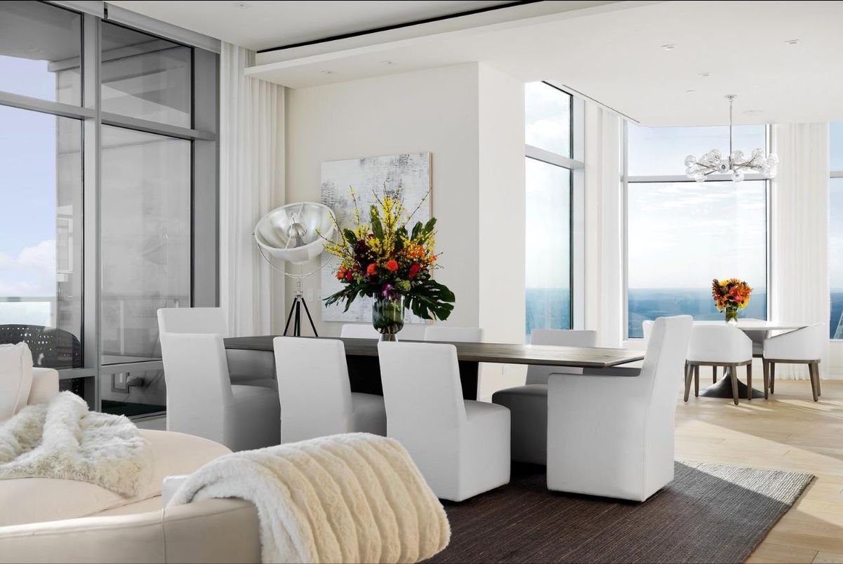 Chandelier, Dining room, Interior, Recessed Lighting, Water, Wood Texture Flooring