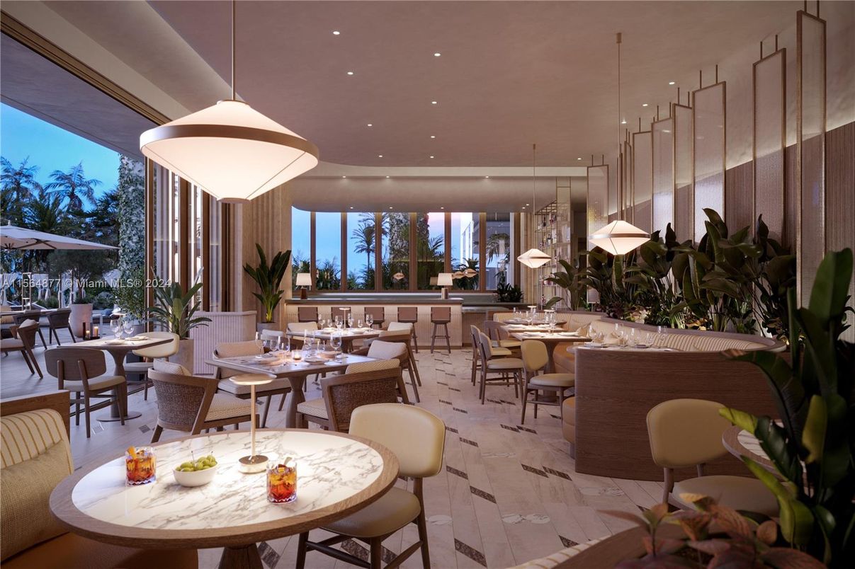 Dining room, Interior, Marble, Pendant Lights, Recessed Lighting