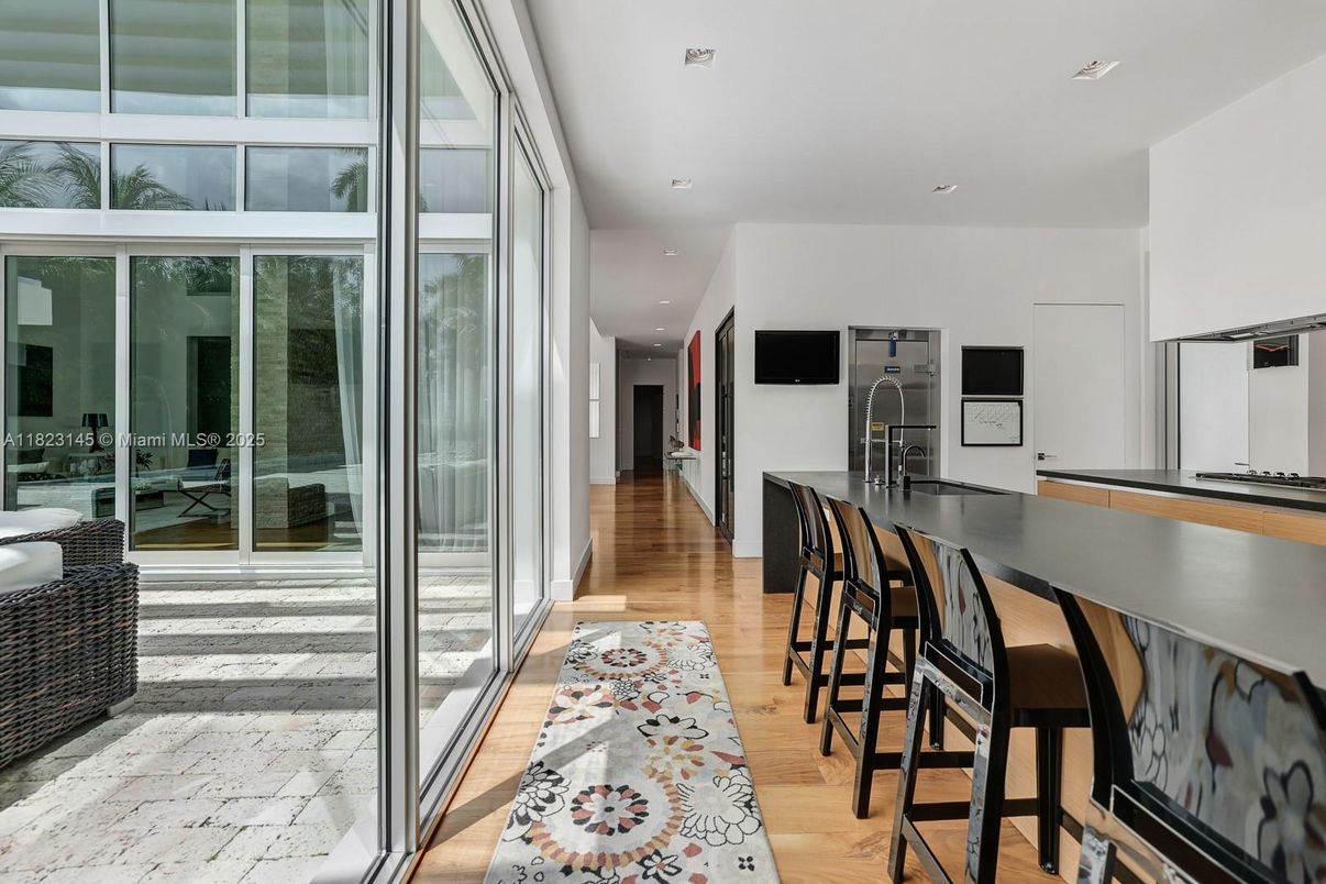 Interior, Kitchen, Recessed Lighting, Wood Texture Flooring