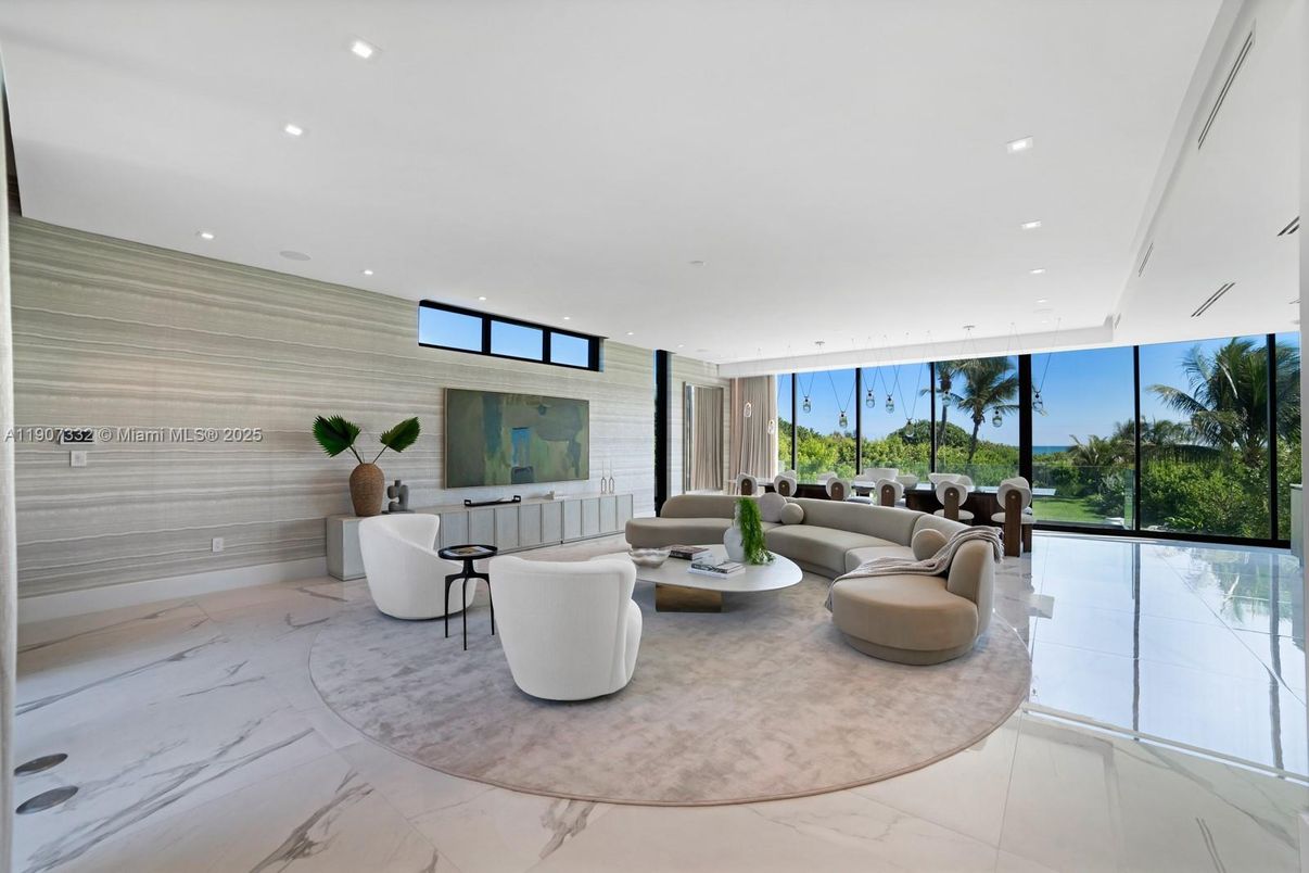 Interior, Living room, Marble, Recessed Lighting, Water