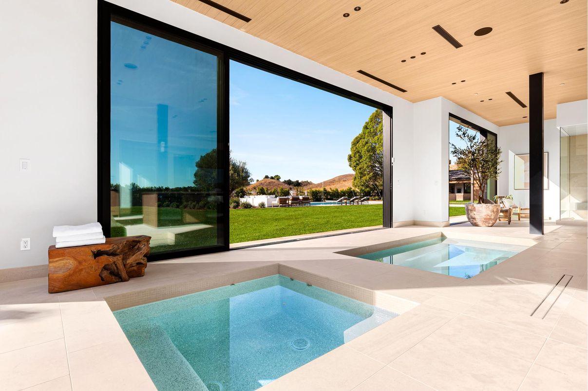 Interior, Pool, Recessed Lighting, Wooden Ceilings