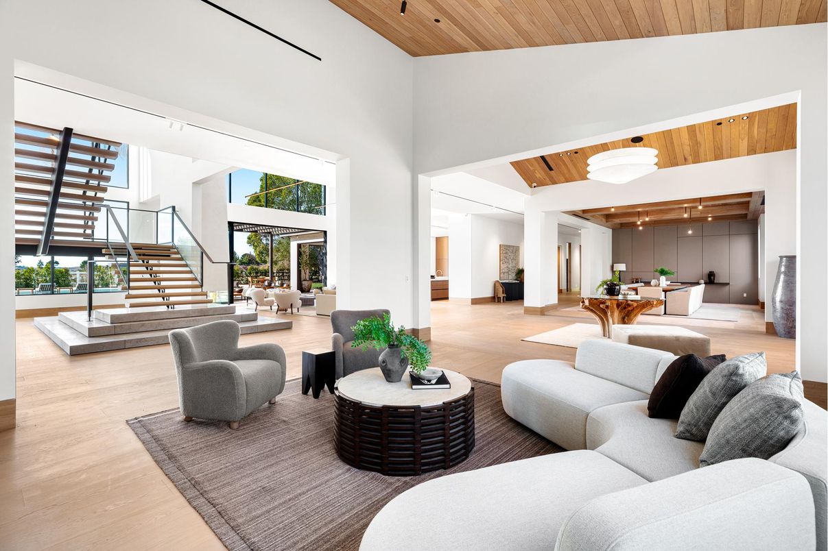 Dining room, Interior, Living room, Pendant Lights, Wooden Ceilings, Wood Texture Flooring